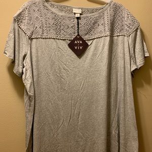 Gorgeous Gray Laser Cut Plus 3x New Tee